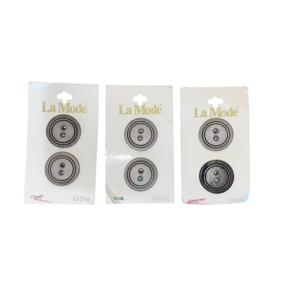 Vintage La Mode Buttons NEW Old Stock 6 Buttons 29596 Brown 7/8”